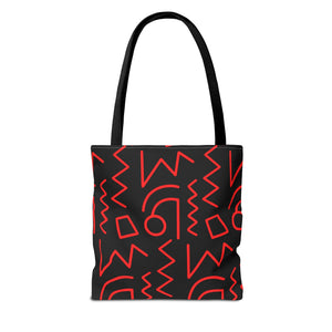 Black & Red Tote Bag