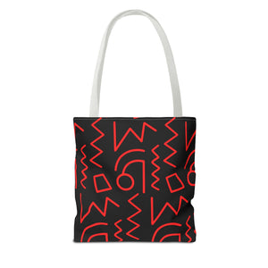 Black & Red Tote Bag