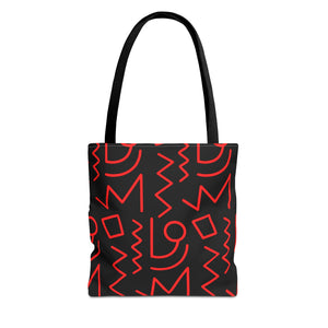 Black & Red Tote Bag